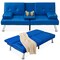 Best Choice Products Modern Faux Leather Convertible Futon Sofa w/ Removable Armrests, 2 Cupholders